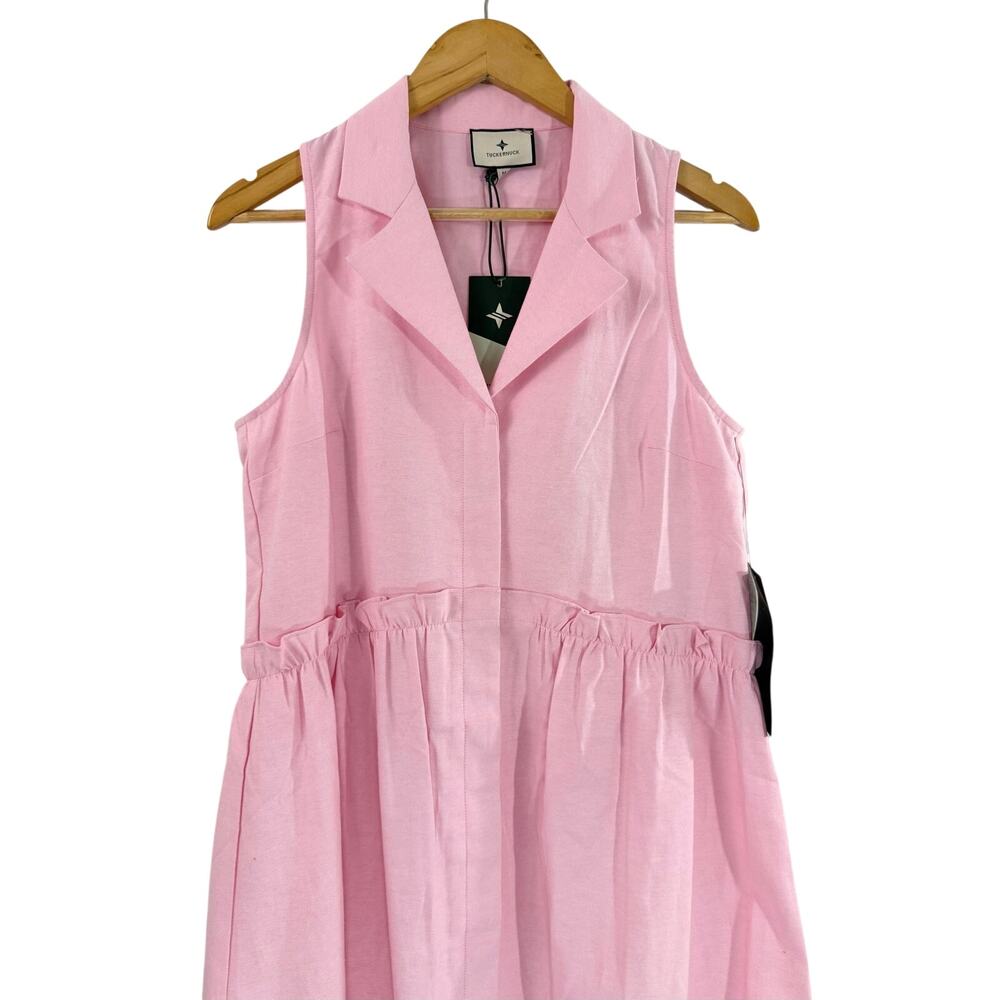 Tuckernuck Pink Oxford Sleeveless Royal Shirt Dress Size M NWT - Picture 5 of 9